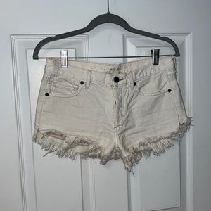 White free people shorts
